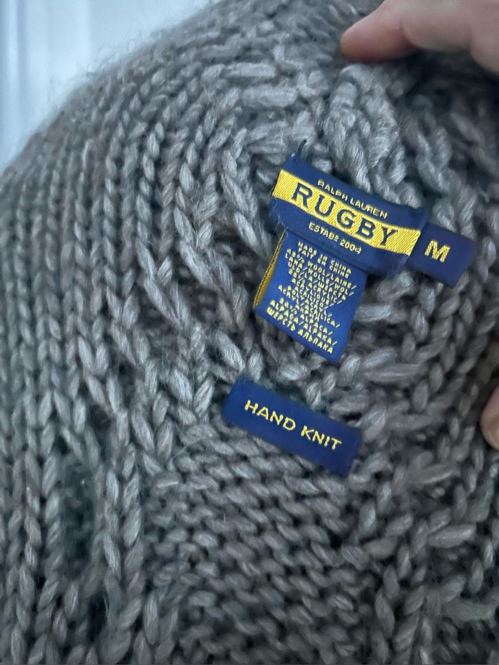 Ralph Lauren Blue and Yellow Rugby Label Knit Beanie - Picture 4 of 4
